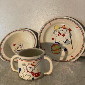 Noritake Epoch Circus Bear 3 pc Child's Set - Mug/Plate/Bowl